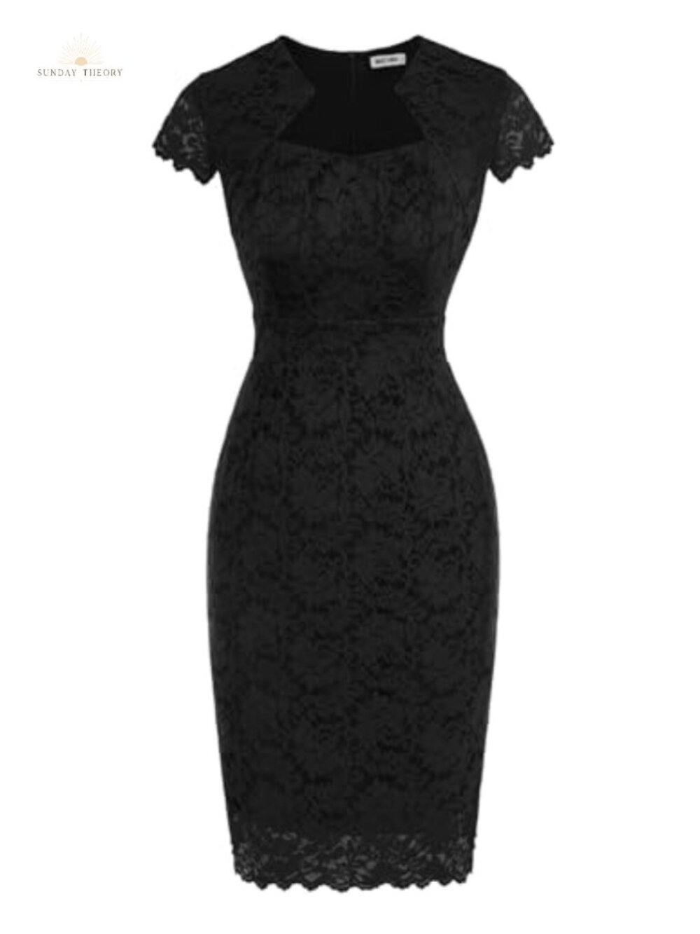 Cocktail Lace Dress Cap Sleeve Bodycon Knee-Length Formal Party